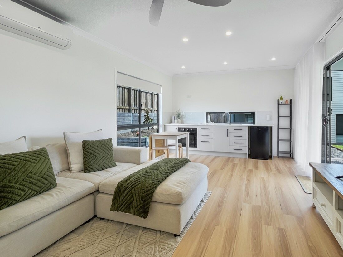 Granny flat open-plan living area