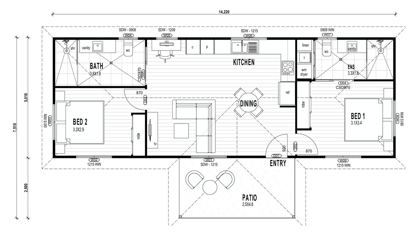 Elliot 70 floor plan