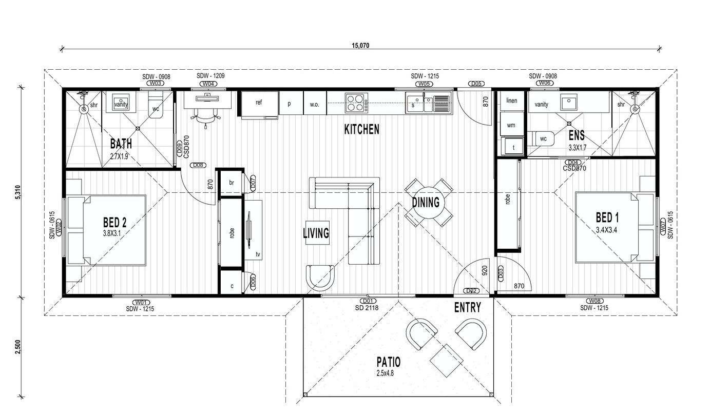 Elliot 80 floor plan